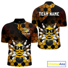 Load image into Gallery viewer, Custom Funny Bee Bowling Jersey for Men Bowling Team Shirts Bowling Polo &amp; 1/4 Zip HNT267