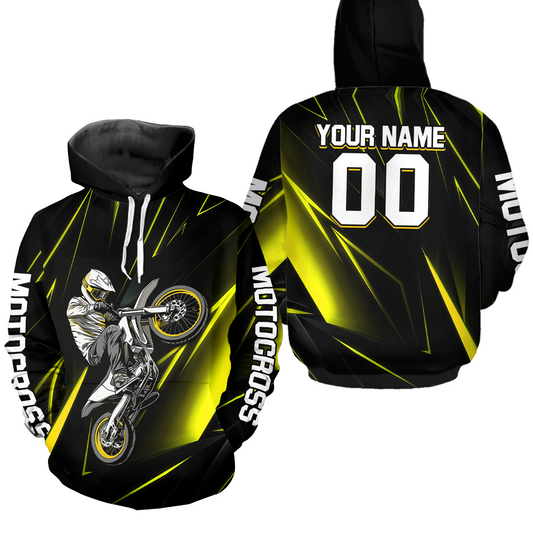 Custom Yellow Youth Motocross Jersey Hoodie Kid Men Women Dirt Bike Motorcycle Hoodie HOT36