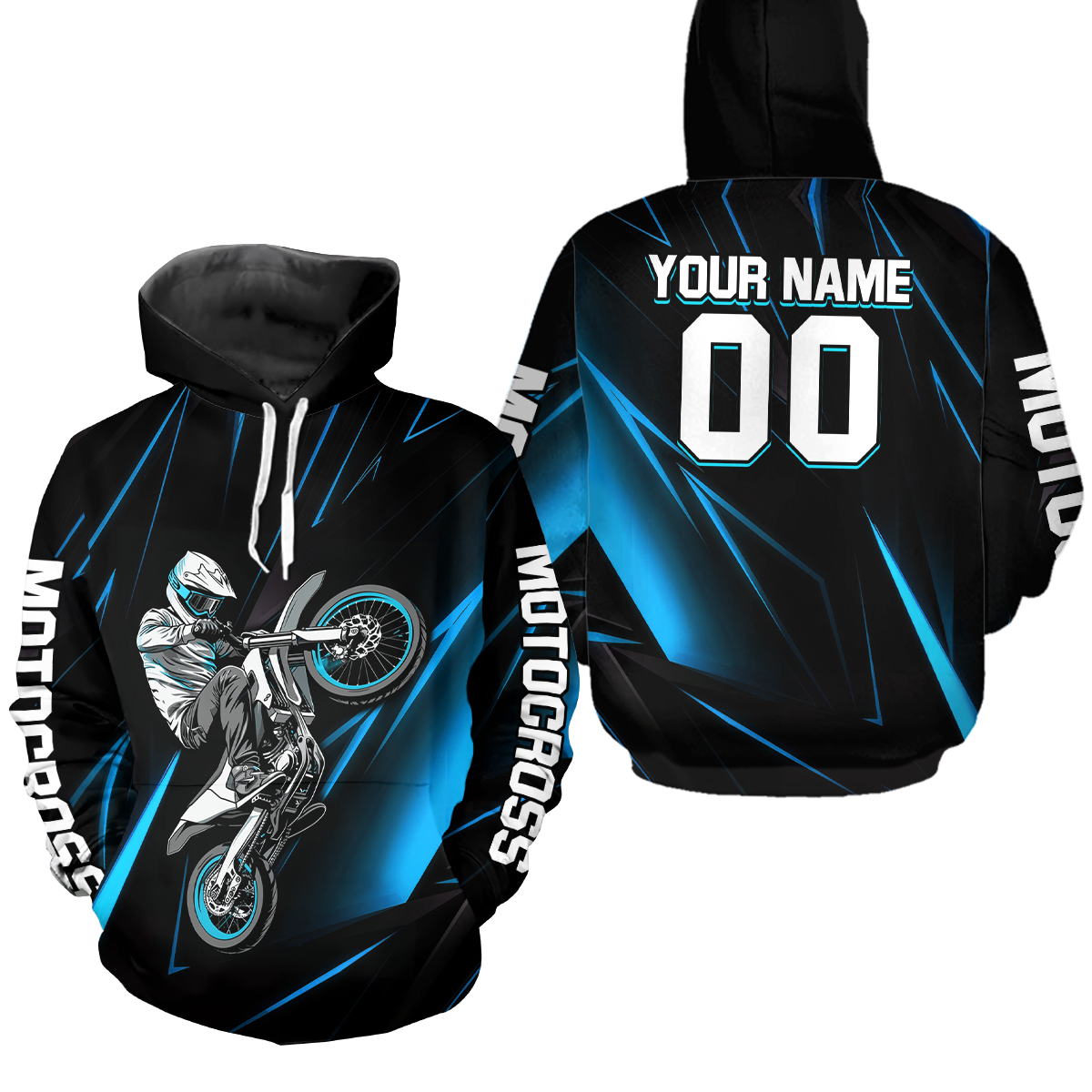 Custom Turquoise Youth Motocross Jersey Hoodie Kid Men Women Dirt Bike Motorcycle Hoodie HOT36