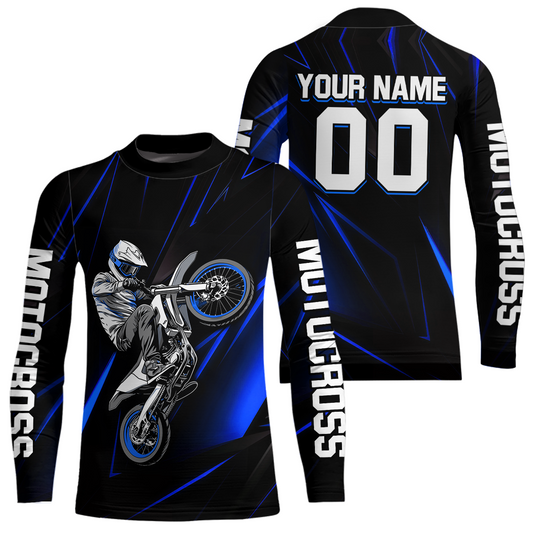 Blue Youth MX Motocross Jersey Custom Motocycle Shirts Men Women Kid UPF30+ DNT41