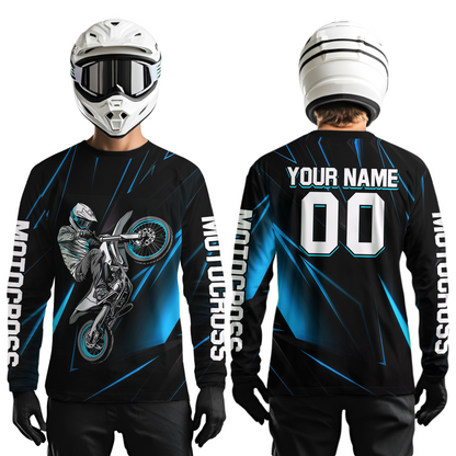 Turquoise Youth MX Motocross Jersey Custom Motocycle Shirts Men Women Kid UPF30+ DNT41