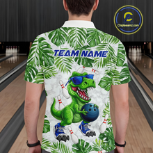 Load image into Gallery viewer, Custom Funny Dinosaur Bowling Jersey for Men Bowling Tournament Polo &amp; 1/4 Zip Bowling Team Shirts HNT214