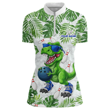 Load image into Gallery viewer, Custom Funny Dinosaur Bowling Jersey for Women Bowling Tournament Polo &amp; 1/4 Zip Bowling Team Shirts HNT214