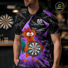 Load image into Gallery viewer, Custom Funny Purple Chicken Dart Shirts For Men Dart Board Gifts Darts Team Jerseys Dart League NNT152