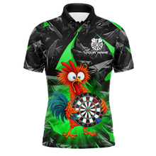 Load image into Gallery viewer, Custom Funny Green Chicken Dart Shirts For Men Dart Board Gifts Darts Team Jerseys Dart League NNT152