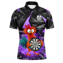 Load image into Gallery viewer, Custom Funny Purple Chicken Dart Shirts For Men Dart Board Gifts Darts Team Jerseys Dart League NNT152
