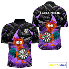 Load image into Gallery viewer, Custom Funny Purple Chicken Dart Shirts For Men Dart Board Gifts Darts Team Jerseys Dart League NNT152
