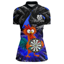 Load image into Gallery viewer, Custom Funny Blue Chicken Dart Shirts For Women Dart Board Gifts Darts Team Jerseys Dart League NNT152