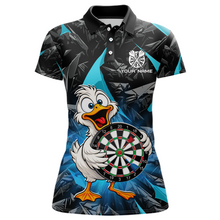 Load image into Gallery viewer, Custom Turquoise Duck Funny Dart Shirt Dart Team Jersey for Women Dartboard Polo &amp; 1/4Zip NNT167
