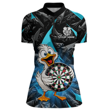 Load image into Gallery viewer, Custom Turquoise Duck Funny Dart Shirt Dart Team Jersey for Women Dartboard Polo &amp; 1/4Zip NNT167