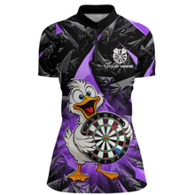 Load image into Gallery viewer, Custom Purple Duck Funny Dart Shirt Dart Team Jersey for Women Dartboard Polo &amp; 1/4Zip NNT167