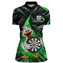 Load image into Gallery viewer, Custom Green Duck Funny Dart Shirt Dart Team Jersey for Women Dartboard Polo &amp; 1/4Zip NNT167