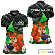 Load image into Gallery viewer, Funny Green Squirrel Custom Bowling Jersey for Women Bowling Team Shirts Bowling League HNT302