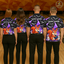 Load image into Gallery viewer, Funny Purple Squirrel Custom Bowling Jersey for Men Bowling Team Shirts Bowling League HNT302