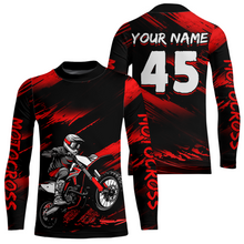 Load image into Gallery viewer, Red Motocross Shirts Personalized Racing Jersey Dirt Bike Jersey Kid Men Women UPF30+ DNT15