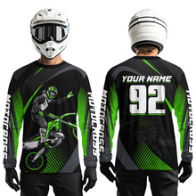 Load image into Gallery viewer, Personalized Green Motocross Shirts Racing Jersey Dirt Bike Jersey Kid Men Women UPF30+ DNT14