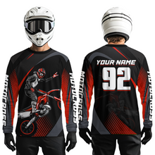 Load image into Gallery viewer, Personalized Red Motocross Shirts Racing Jersey Dirt Bike Jersey Kid Men Women UPF30+ DNT14