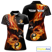 Load image into Gallery viewer, Custom US Eagle 8 9 Ball Billiard Yin Yang Shirts for Women Billiard Team Shirts Billiard League Polo &amp; 1/4 Zip NNT90