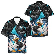 Load image into Gallery viewer, Custom Turquoise Duck Hawaiian Bowling Jersey for Men Women Bowling Team Shirts Bowling League HNT232
