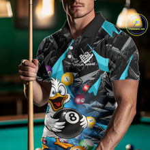 Load image into Gallery viewer, Custom Turquoise Funny Duck 8 Ball Pool Shirts Billiard Shirt for Men Billiard Team Jersey League NNT172