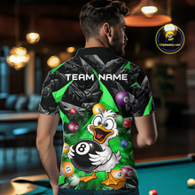 Load image into Gallery viewer, Custom Green Funny Duck 8 Ball Pool Shirts Billiard Shirt for Men Billiard Team Jersey League NNT172
