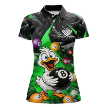 Load image into Gallery viewer, Custom Green Funny Duck 8 Ball Pool Shirts Billiard Shirt for Women Billiard Team Jersey League NNT172