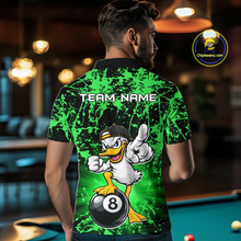 Load image into Gallery viewer, Custom Green Funny Duck Billiard Shirt for Men Billiard Team Jersey League 8 Ball Pool Shirts NNT171