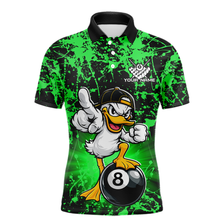 Load image into Gallery viewer, Custom Green Funny Duck Billiard Shirt for Men Billiard Team Jersey League 8 Ball Pool Shirts NNT171