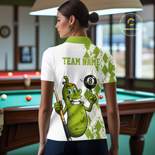 Load image into Gallery viewer, Custom Funny Pickle 8 Ball Pool Shirts Argyle Billiard Shirt for Women Billiard Team Jersey League NNT173