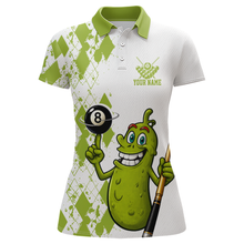 Load image into Gallery viewer, Custom Funny Pickle 8 Ball Pool Shirts Argyle Billiard Shirt for Women Billiard Team Jersey League NNT173