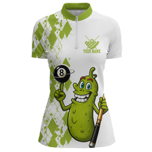 Load image into Gallery viewer, Custom Funny Pickle 8 Ball Pool Shirts Argyle Billiard Shirt for Women Billiard Team Jersey League NNT173