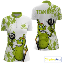 Load image into Gallery viewer, Custom Funny Pickle 8 Ball Pool Shirts Argyle Billiard Shirt for Women Billiard Team Jersey League NNT173