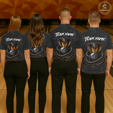 Load image into Gallery viewer, Custom Black Cobra Snake Bowling Jersey for Women Bowling Team Shirts Bowling League HNT309