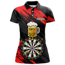 Load image into Gallery viewer, Custom Red Funny Beer Darts Board Dart Shirts For Women Darts Team Jerseys Dart Tournament NNT120