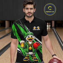 Load image into Gallery viewer, Custom Green Beer Duck Bowling Shirt for Men Duck Funny Beer Bowling Team Jersey HNT276