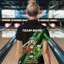 Load image into Gallery viewer, Custom Green Beer Duck Bowling Shirt for Women Duck Funny Beer Bowling Team Jersey HNT276