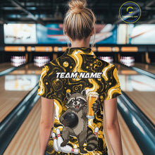 Load image into Gallery viewer, Custom Beer Raccoon Bowling Shirt for Women Bowling Polo &amp; 1/4 Zip Bowling Team Shirts HNT311
