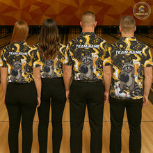 Load image into Gallery viewer, Custom Beer Raccoon Bowling Shirt for Women Bowling Polo &amp; 1/4 Zip Bowling Team Shirts HNT311