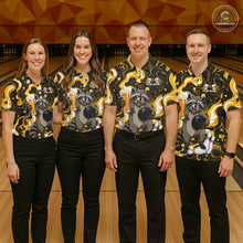 Load image into Gallery viewer, Custom Beer Raccoon Bowling Shirt for Women Bowling Polo &amp; 1/4 Zip Bowling Team Shirts HNT311