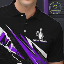 Load image into Gallery viewer, Custom Purple Funny Beer Bowling Jersey for Men Bowling Team Shirts Polo &amp; 1/4 Zip HNT170