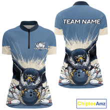 Load image into Gallery viewer, Custom Funny Falcon Bowling Jersey for Women Unisex Bowling Shirts for Team Polo &amp; 1/4 Zip HNT244