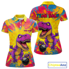 Load image into Gallery viewer, Custom Graffiti Dinosaur Bowling Jersey for Women Unisex Bowling Shirts for Team Polo &amp; 1/4 Zip HNT240