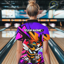 Load image into Gallery viewer, Custom Funny Bee Graffiti Pattern Bowling Jersey for Women Bowling Team Shirts Polo &amp; 1/4 Zip HNT174