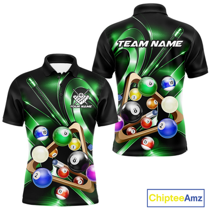 Custom Ball Pool Shirts Green Billiard Shirt for Men Billiard Team Jersey Billiard League NNT180