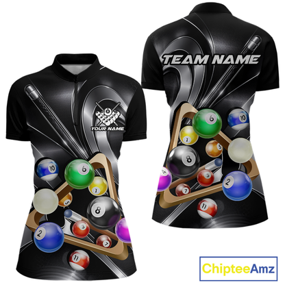 Custom Ball Pool Shirts Grey Billiard Shirt for Women Billiard Team Jersey Billiard League NNT180