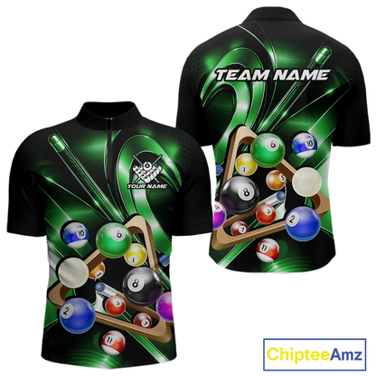 Custom Ball Pool Shirts Green Billiard Shirt for Men Billiard Team Jersey Billiard League NNT180