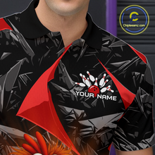 Load image into Gallery viewer, Custom Red Funny Chicken Bowling Jersey for Men Bowling Team Shirts  Polo &amp; 1/4 Zip HNT138