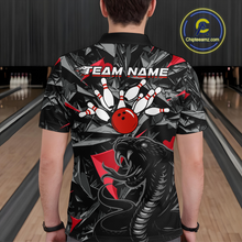 Load image into Gallery viewer, Custom Red Cobra Snake Bowling Jersey for Men Bowling Team Shirts Bowling Uniform Polo &amp; 1/4 Zip HNT137