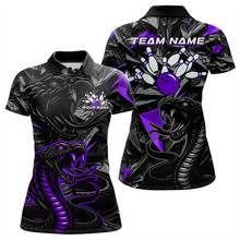 Load image into Gallery viewer, Custom Purple Cobra Snake Bowling Jersey for Women Bowling Team Shirts Polo &amp; 1/4 Zip HNT137