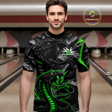 Load image into Gallery viewer, Custom Green Cobra Snake Bowling Jersey for Men Bowling Team Shirts Bowling Uniform Polo &amp; 1/4 Zip HNT137